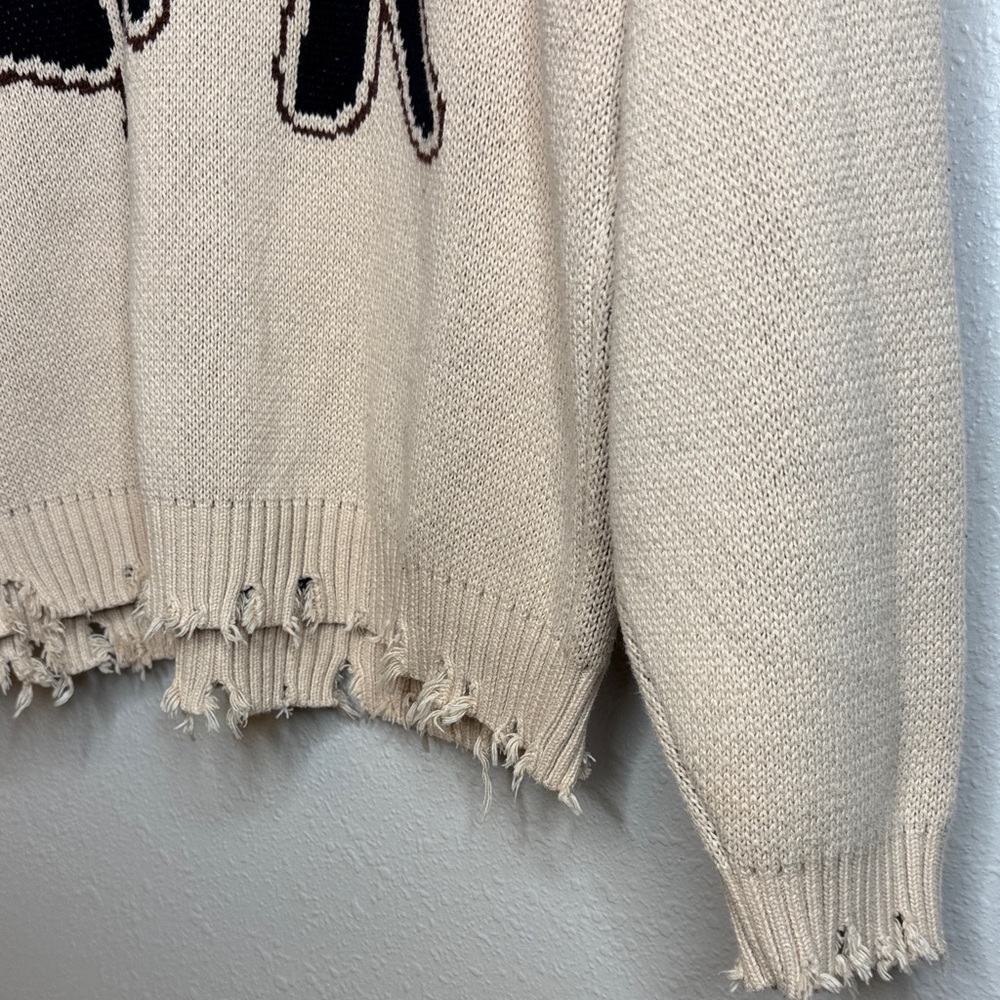 LOITER Rodeo Knit Sweater Men’s XS | Graphic Distressed Streetwear Pullover - Picture 8 of 15